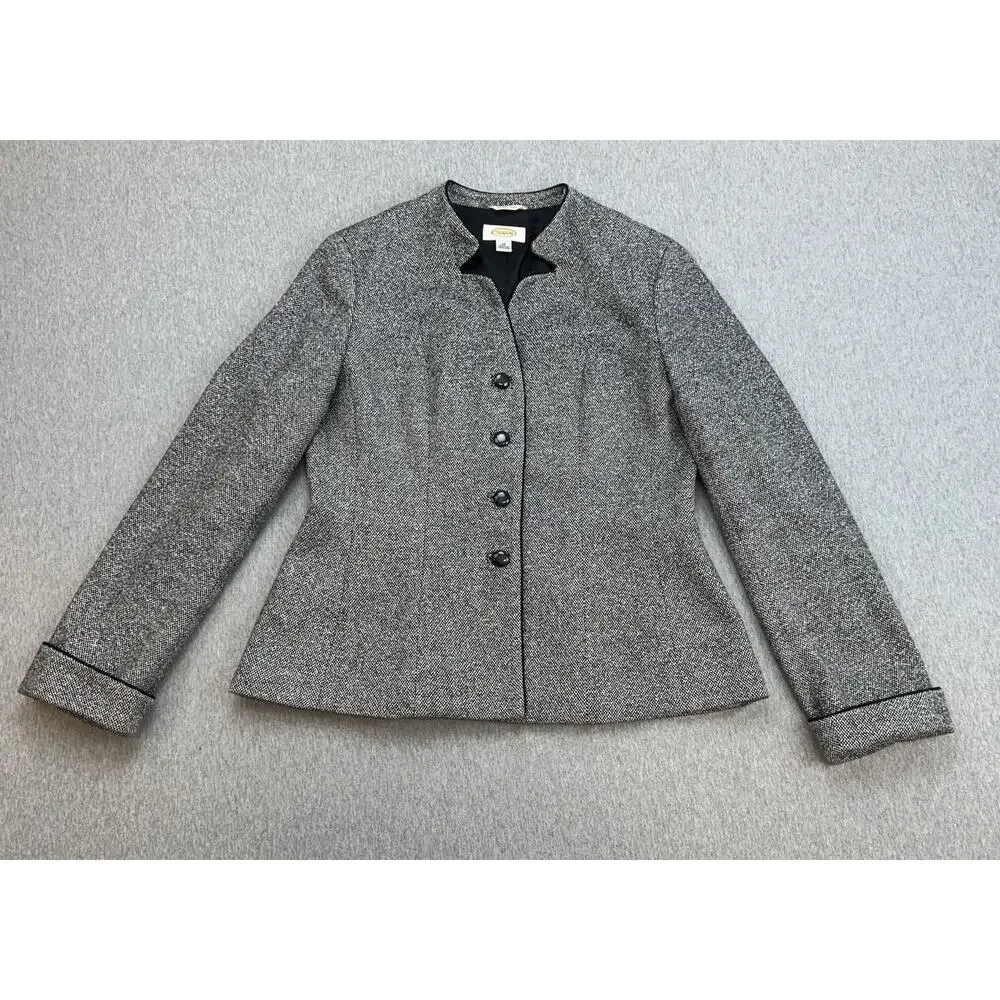 Talbots Jacket Womens 10 Wool Blend Stretch Long Sleeve 4-Button Lined